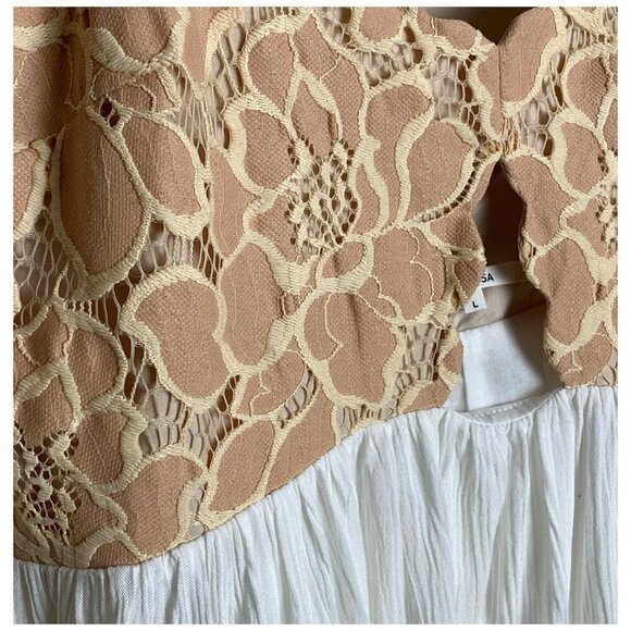 Tularosa NWT $168 Bryce A-Line Cocktail Dress V-Neck Spaghetti Straps Womens L - Picture 6 of 9